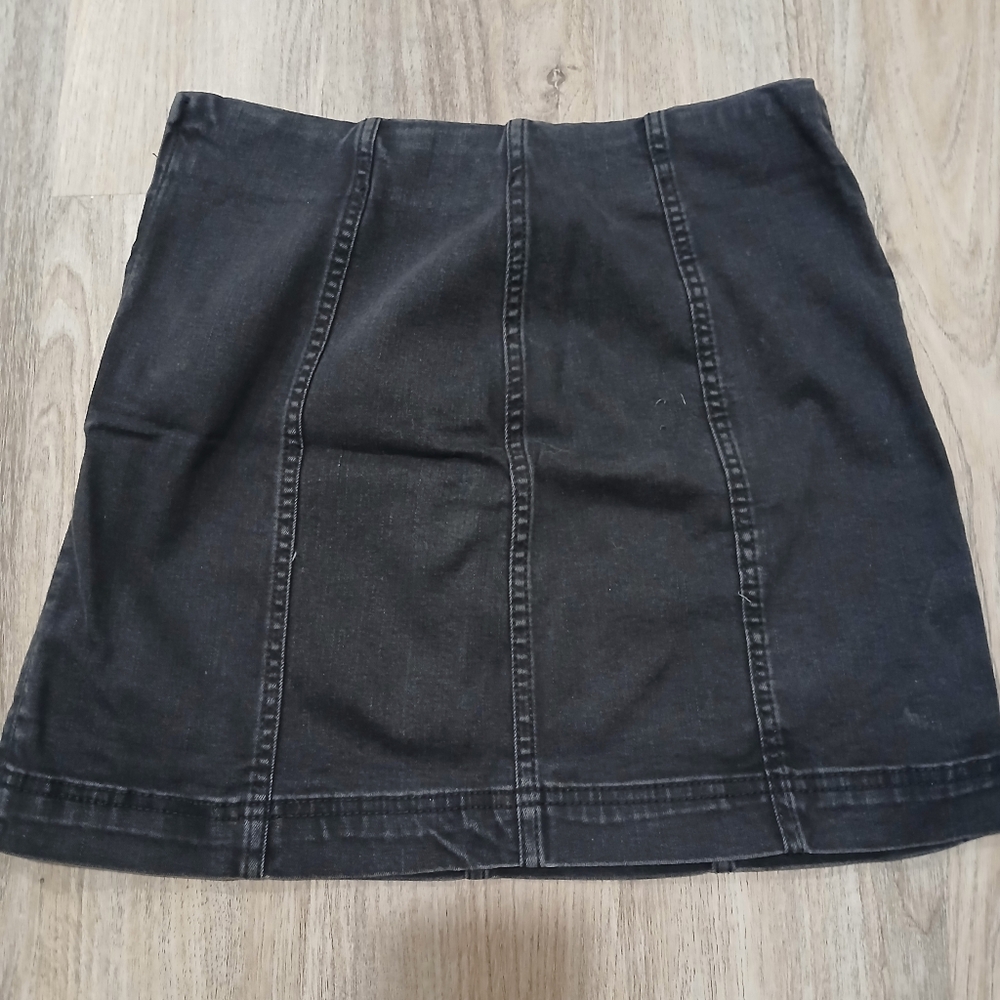 Black Denim Skirt